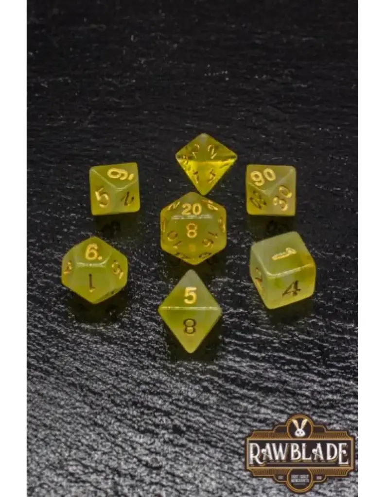 [RW-DT05] Set Dados 7 Unidades Rawblade Transparent Gal Amarillo