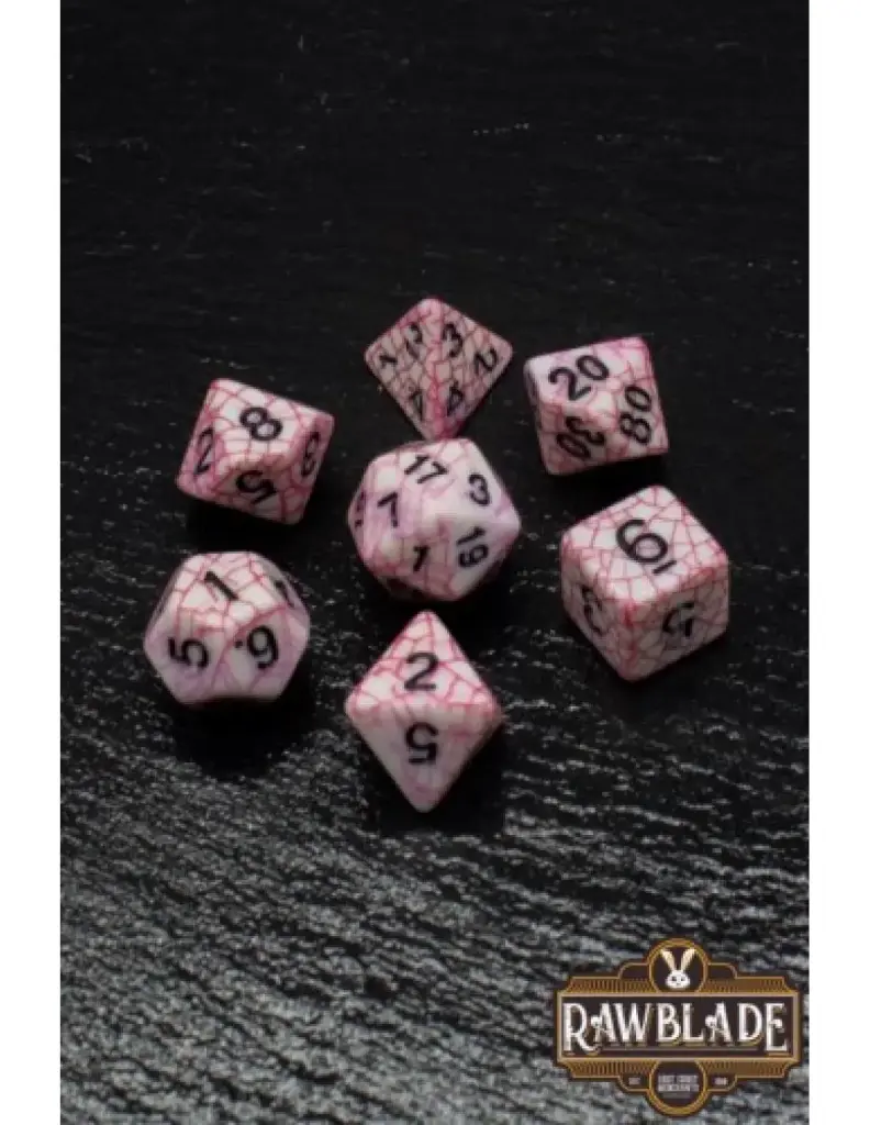 [RW-SP03] Set Dados 7 Unidades Rawblade Cracked Rojos