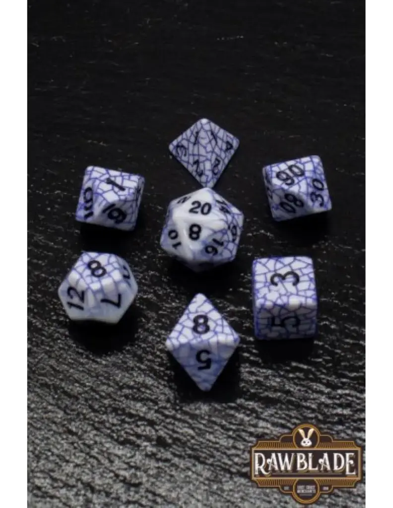 [RW-SP01] Set Dados 7 Unidades Rawblade Cracked Set Dados Azules