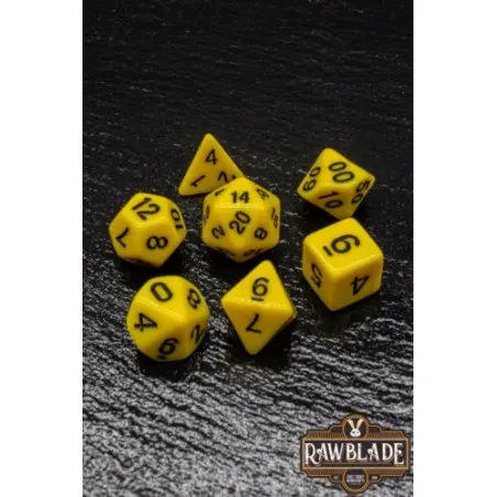 [RW-OP11] Set Dados 7 Unidades Rawblade Opaque Amarillo