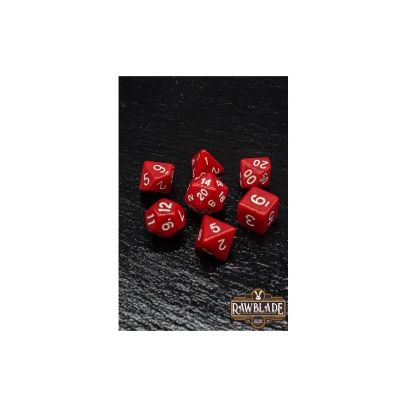 [RW-OP06] Set Dados 7 Unidades Rawblade Opaque Rojo