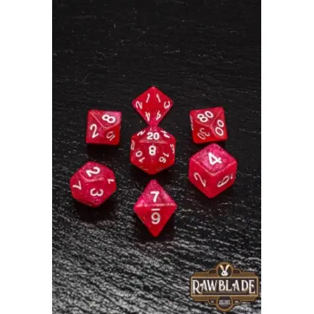 [RW-GL13] Set Dados 7 Unidades Rawblade Glitter Set Dados Magenta