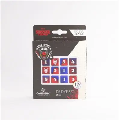 Gamegenic - Stranger Things - Hellfire Club D6 Dice Set (12x) – 16mm 