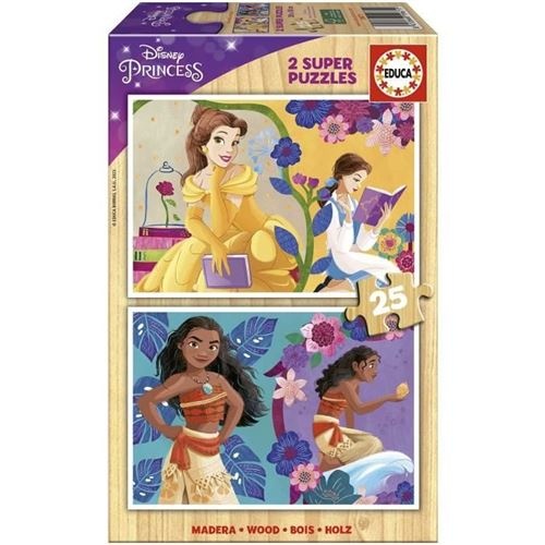 [PUZZLEPRINCE2] Educa Puzzle 2X25 Disney Princess Bella + Vaiana