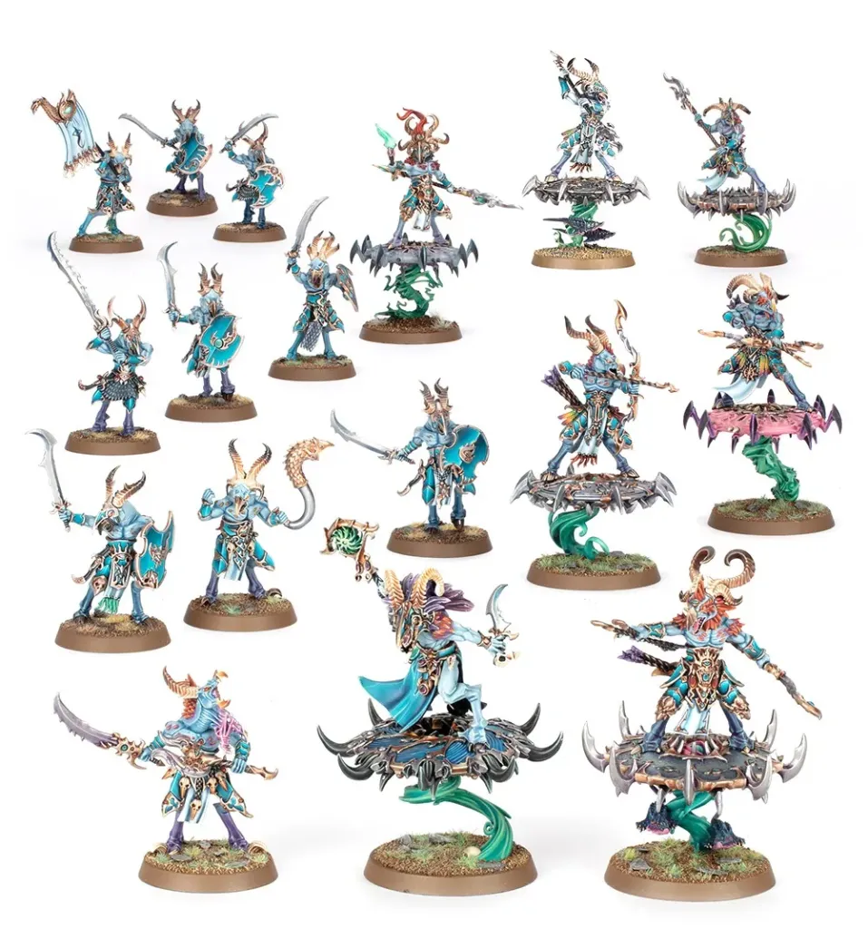 Discípulos de Tzeentch: Punta de Lanza Bandada Bélica Tzaangor