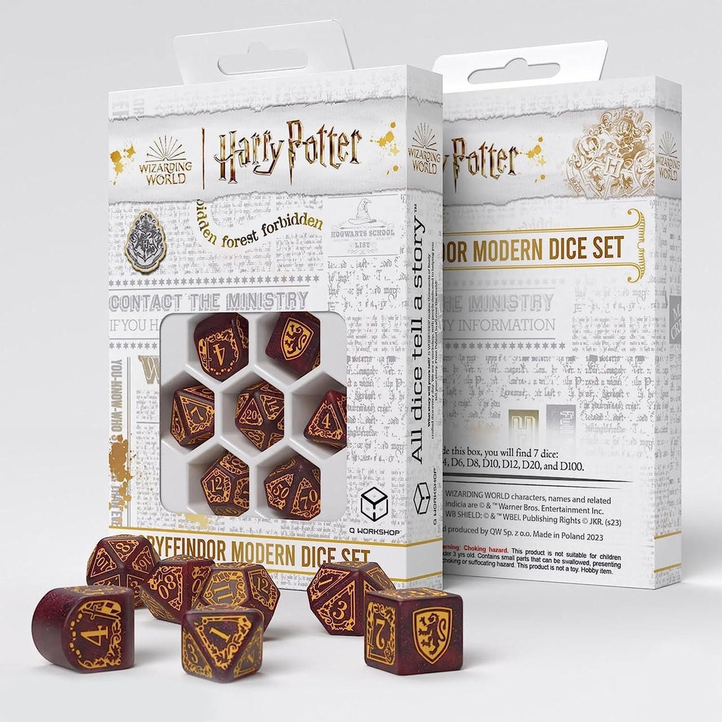 Set de dados Gryffindor Modern Dice Set - Red