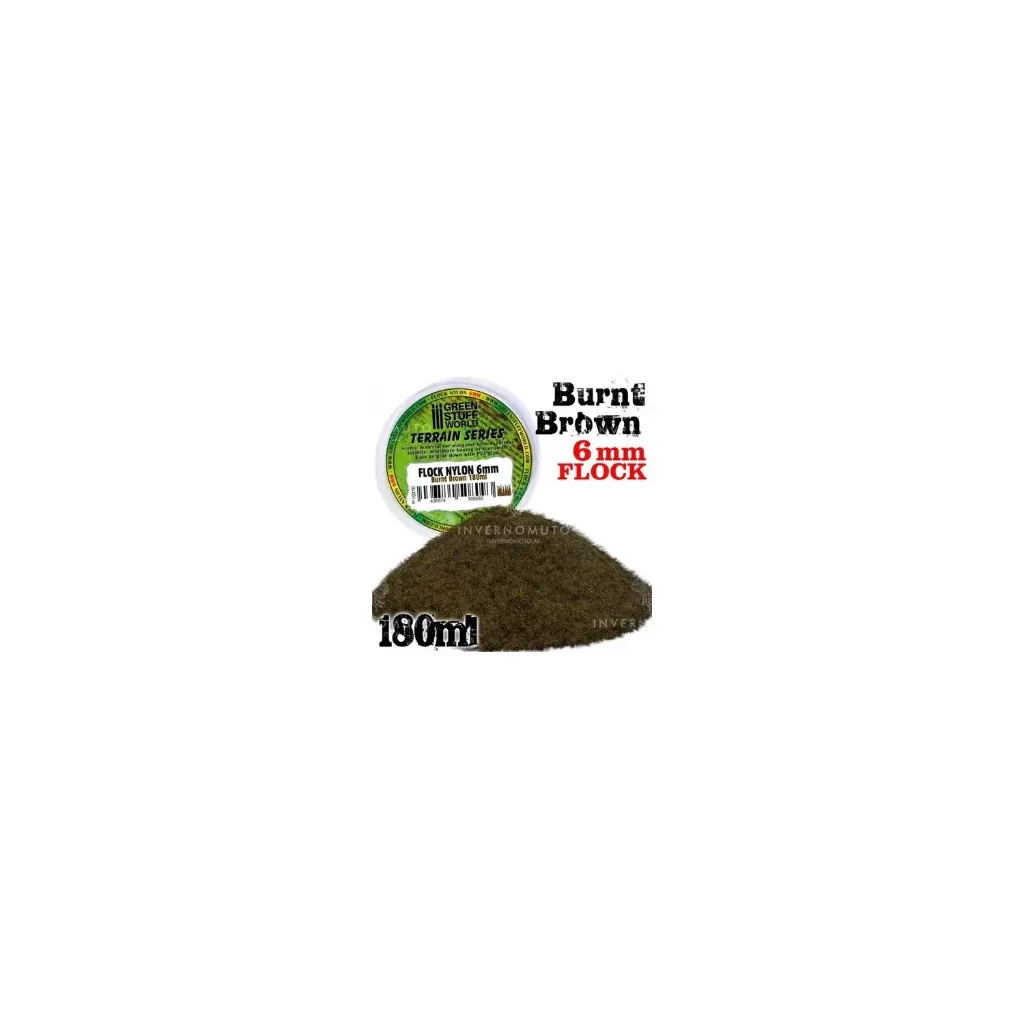 Green Stuff World: 10310 Static Grass Flock 6 mm - BURNT Brown - 180 ml