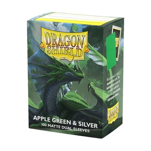 Dragon Shield Sleeves Standard Size  Matte Dual Apple Green & Silver (100 Sleeves)