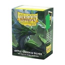 Dragon Shield Sleeves Standard Size  Matte Dual Apple Green & Silver (100 Sleeves)