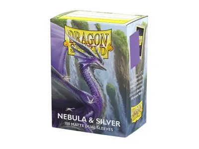 Dragon Shield Sleeves Standard size Matte Dual Nebula & Silver (100 Sleeves)