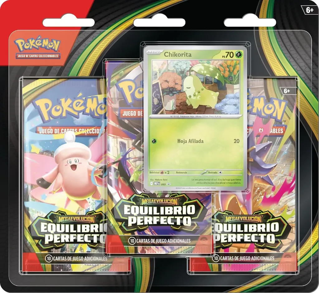 Pokemon tcg Perfect Order  Chikorita 3 Pack Blister (ESP)