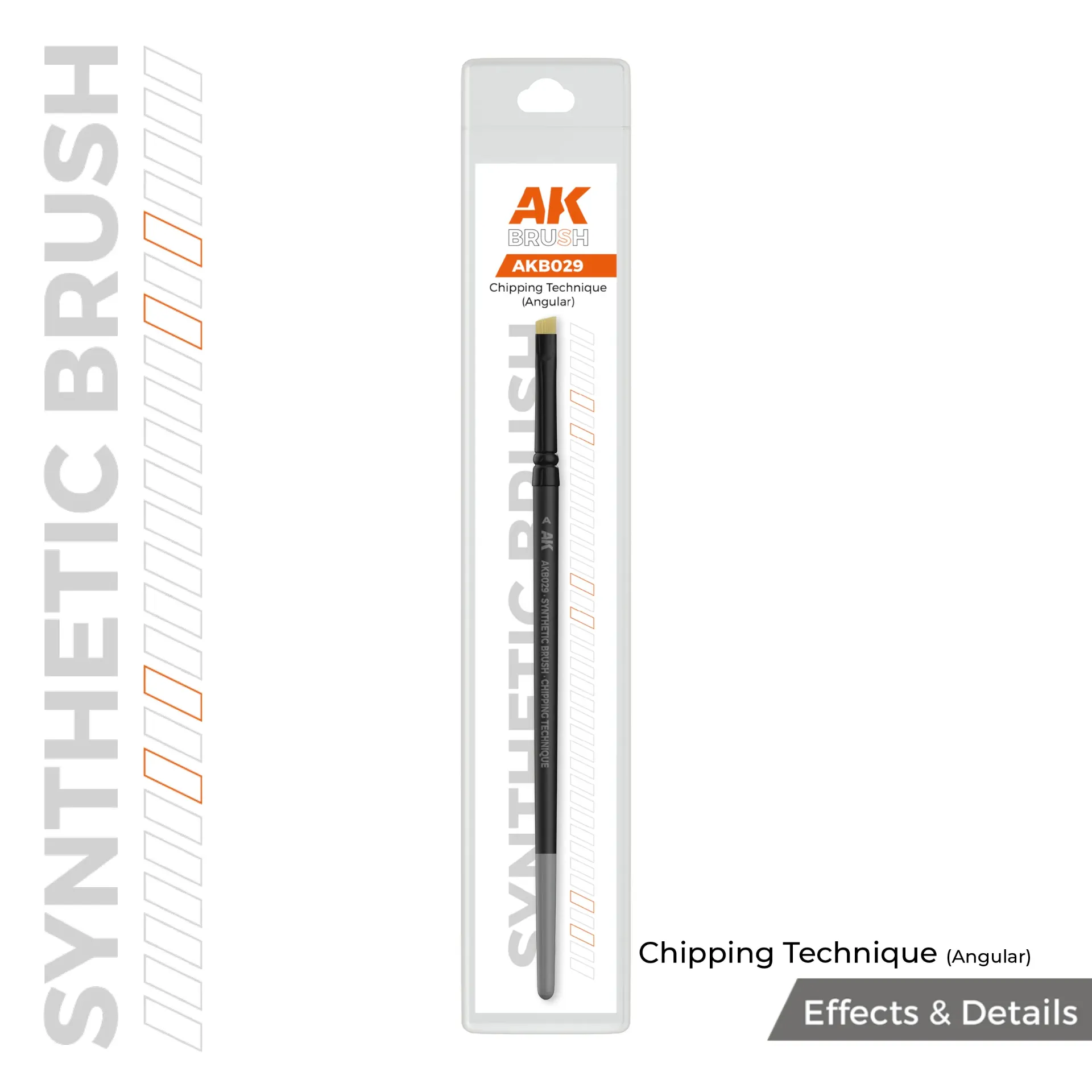 AKB029 Synthetic Brush - Chipping Technique (Angular)