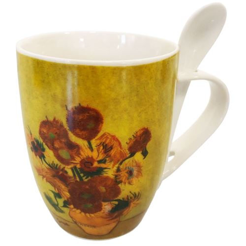 [523445] Taza Con Cuchara En Caja Van Gogh Girasoles