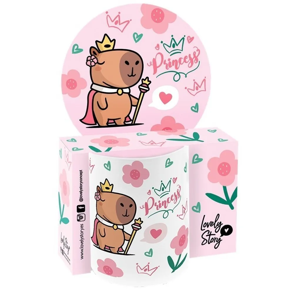 [TZ2540RS] Taza Ceramica 330Ml - Queen Capibara