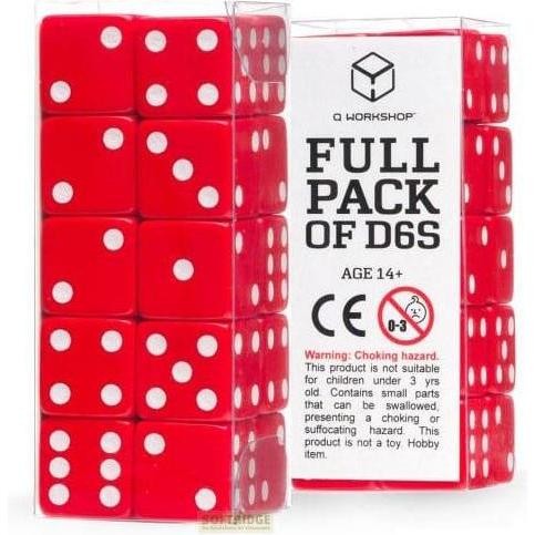 [S20606] Set Dados 6 Caras Rojo y Blanco (20 unidades) Q Workshop
