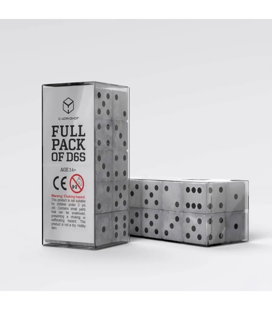 [S20602] Set Dados - Gris Dados Full Pack of D6s Gris y Negro (20 unidades)