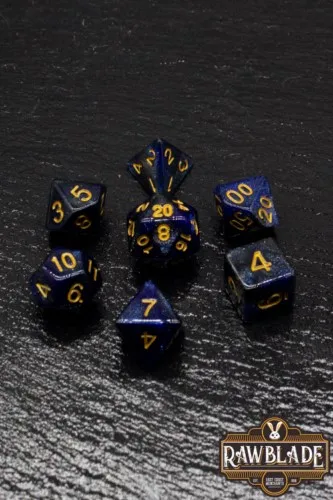 Set De Dados 7 Unidades Rawblade Galaxy Azul Oscuro