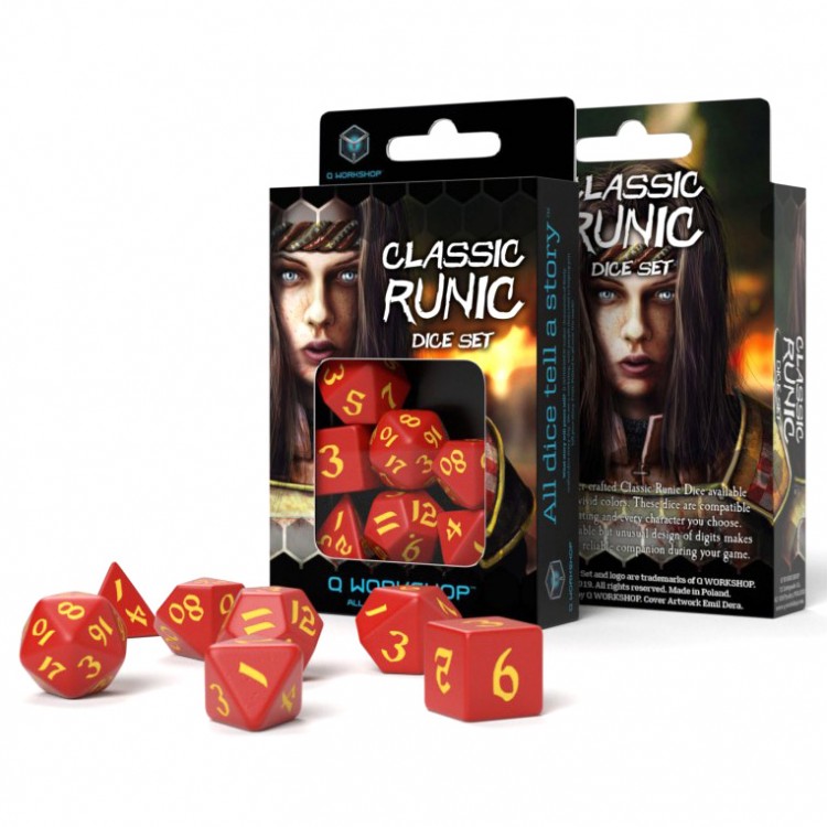 [SCLR03] Set Dados Classic Runic Rojo y Amarillo (7 Dados)