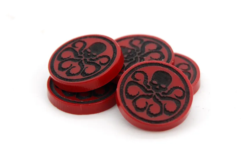 Set de 6 tokens HYDRA compatibles con Marvel Crisis Protocol - Rojo