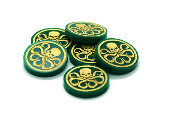 Set de 6 tokens HYDRA compatibles con Marvel Crisis Protocol - Verde
