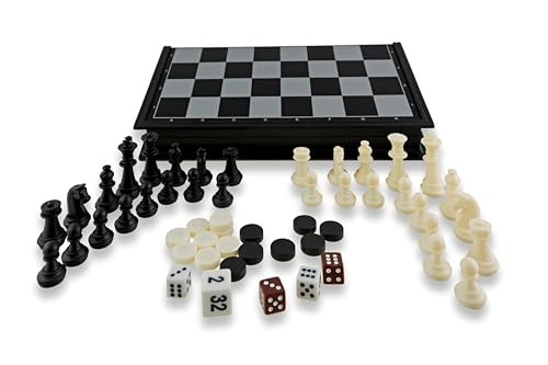 Juego De Mesa 3 En 1 Ajedrez Damas Backgammon Magnetico