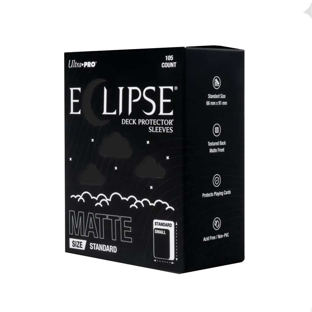 [138093] ECLIPSE® Matte Standard DECK PROTECTOR® Sleeves: Jet Black - 105ct