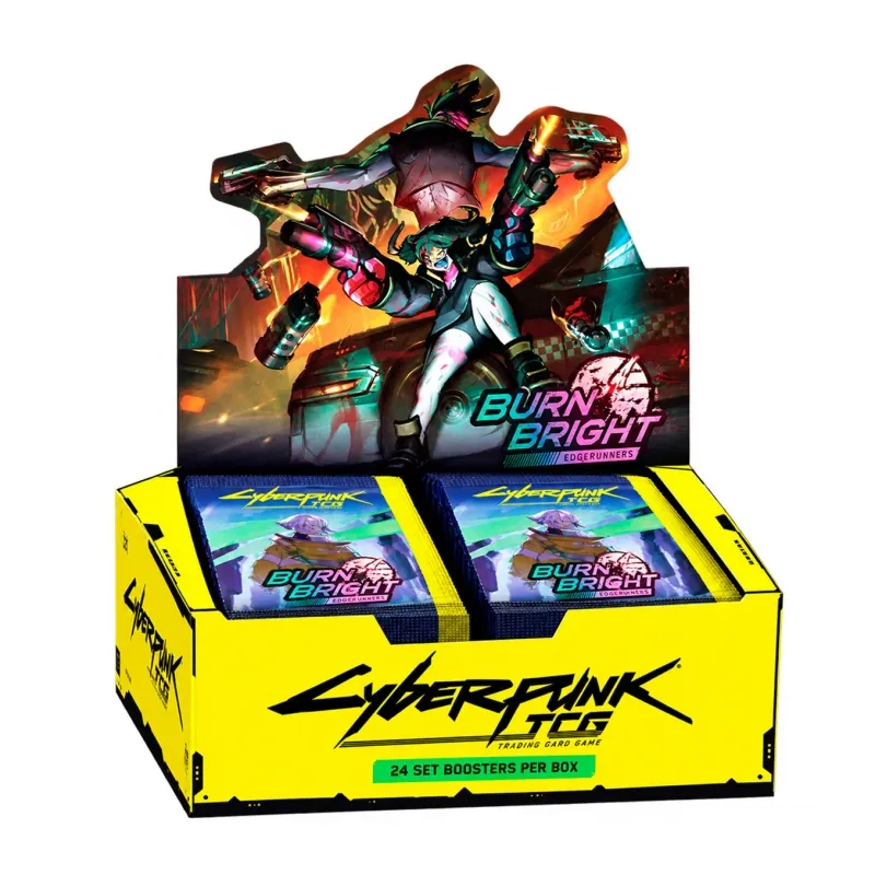 (Preventa) Cyberpunk TCG  Booster Box (24sobres) Edgerunners Burn Bright