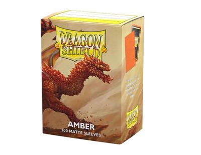 [5706569110598] Dragon Shield Standard size Sleeves - Amber Matte  (100 Sleeves)