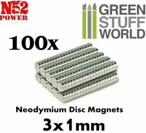 [8436554365609] Imanes Neodimio 3x1mm - SET x100 / Neodymium Magnets 3x1mm - SET x100 (N35)