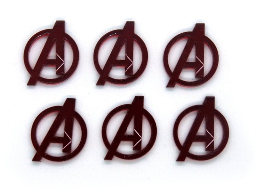 [1000000000022-1-1-1] Set De 6 Tokens Avengers O A-Force Rojo