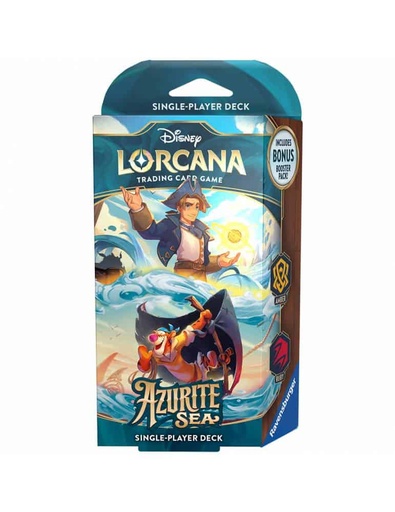[4050368984142-1] Disney Lorcana: Azurite Sea - Mazo para un jugador Amber/Ruby (Ingles) (copia)