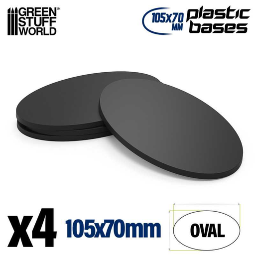 [9892] Peana PLASTICO Ovaladas / Plastic Oval Base 105x70mm (Pack x4)