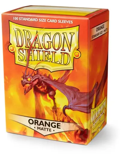 DRAGON SHIELD STANDARD MATTE SLEEVES ORANGE  (100 SLEEVES) 