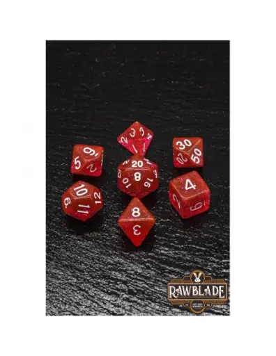 [RW-GL11] RAWBLADE GLITTER SET DADOS RED (7)